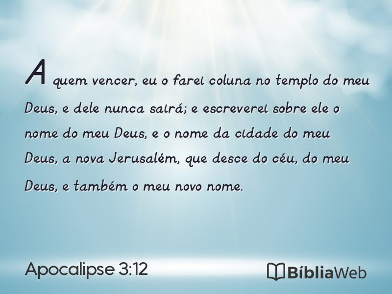 Apocalipse 3:12 em imagem para compartilhar