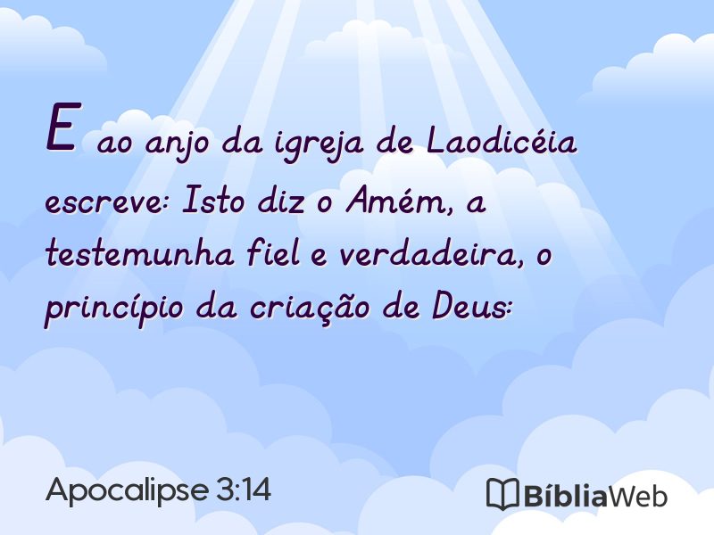 Apocalipse 3:14 em imagem para compartilhar