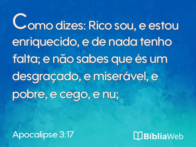 Apocalipse 3:17 em imagem para compartilhar