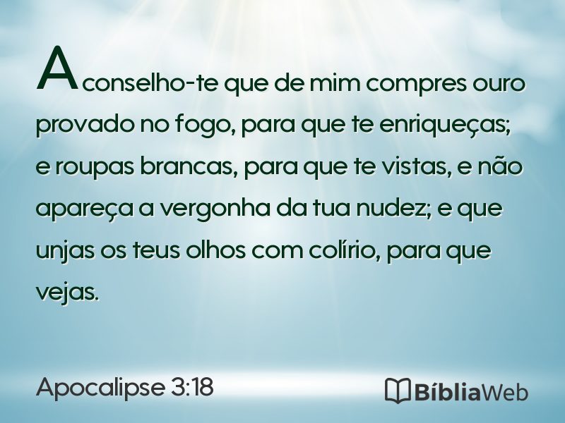 Apocalipse 3:18 em imagem para compartilhar