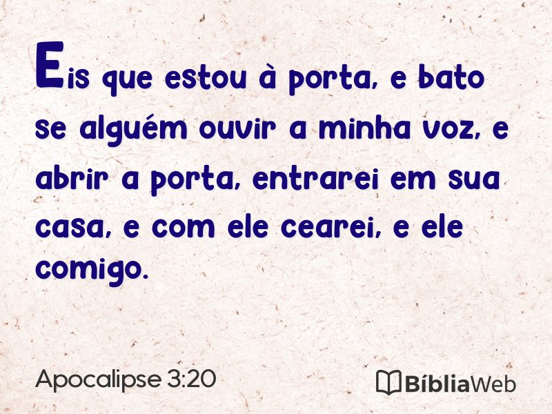 Apocalipse 3:20 em imagem para compartilhar