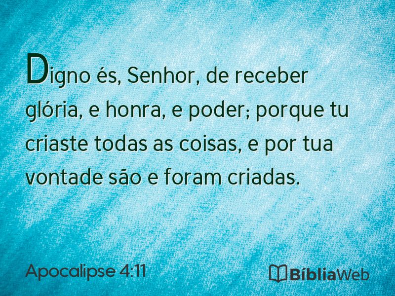 Apocalipse 4:11 em imagem para compartilhar