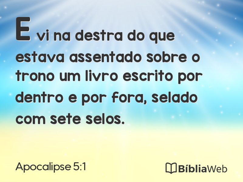 Apocalipse 5:1 em imagem para compartilhar