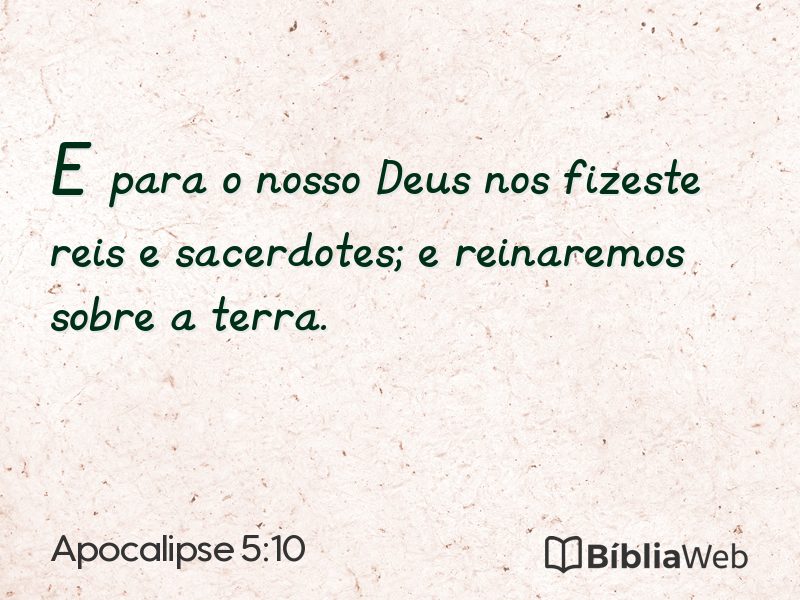 Apocalipse 5:10 em imagem para compartilhar