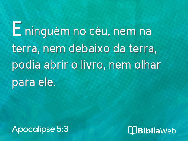 Apocalipse 5:3 em imagem para compartilhar