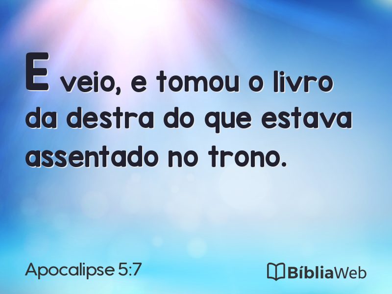 Apocalipse 5:7 em imagem para compartilhar