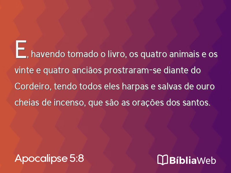 Apocalipse 5:8 em imagem para compartilhar