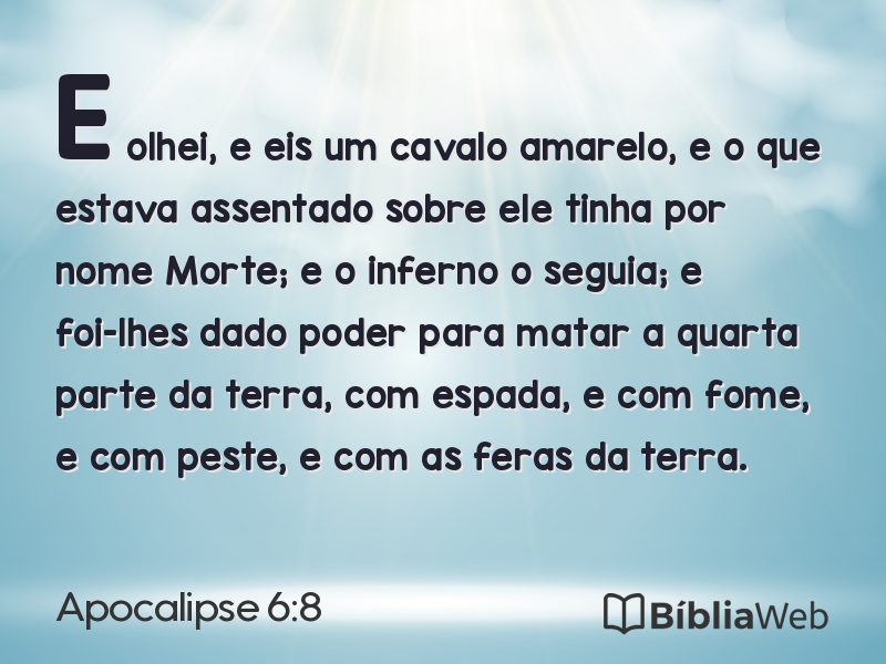 Apocalipse 6:8 em imagem para compartilhar