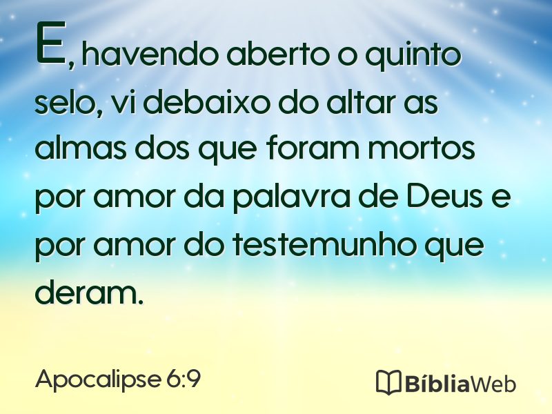Apocalipse 6:9 em imagem para compartilhar