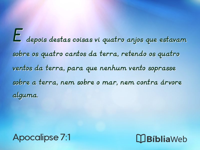 Apocalipse 7:1 em imagem para compartilhar