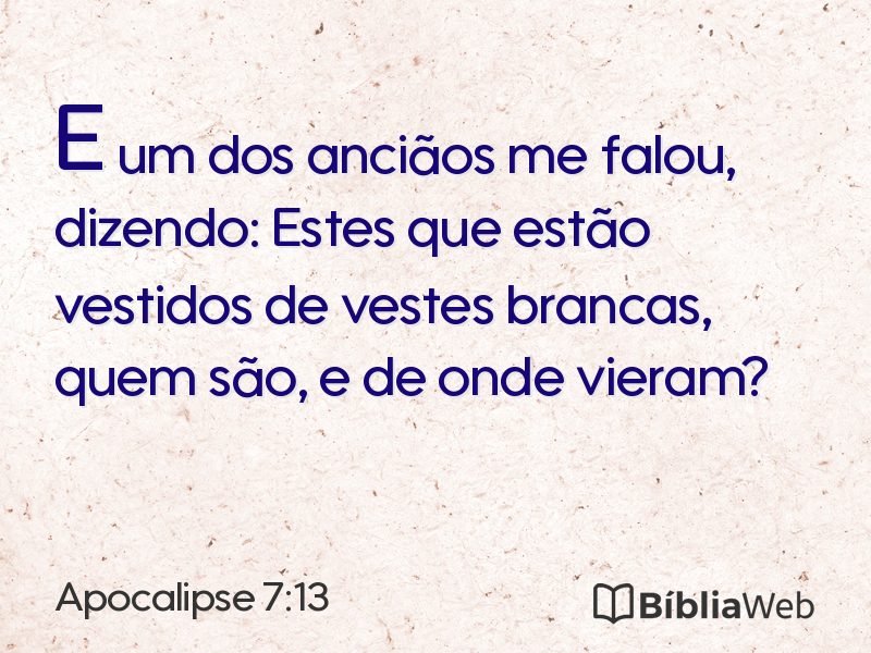 Apocalipse 7:13 em imagem para compartilhar