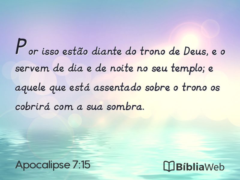 Apocalipse 7:15 em imagem para compartilhar