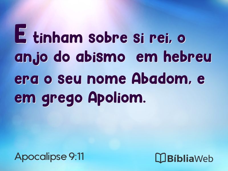 Apocalipse 9:11 em imagem para compartilhar
