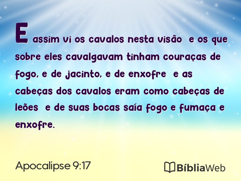 Apocalipse 9:17 em imagem para compartilhar