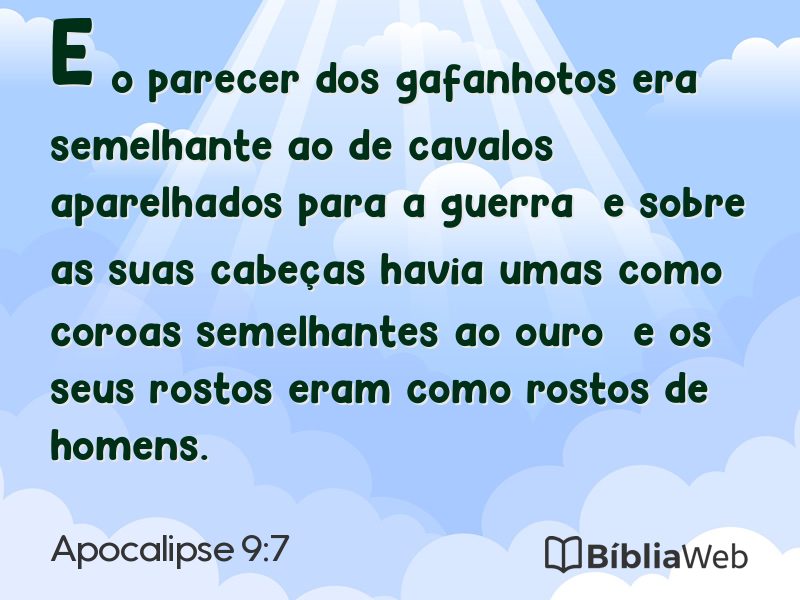 Apocalipse 9:7 em imagem para compartilhar