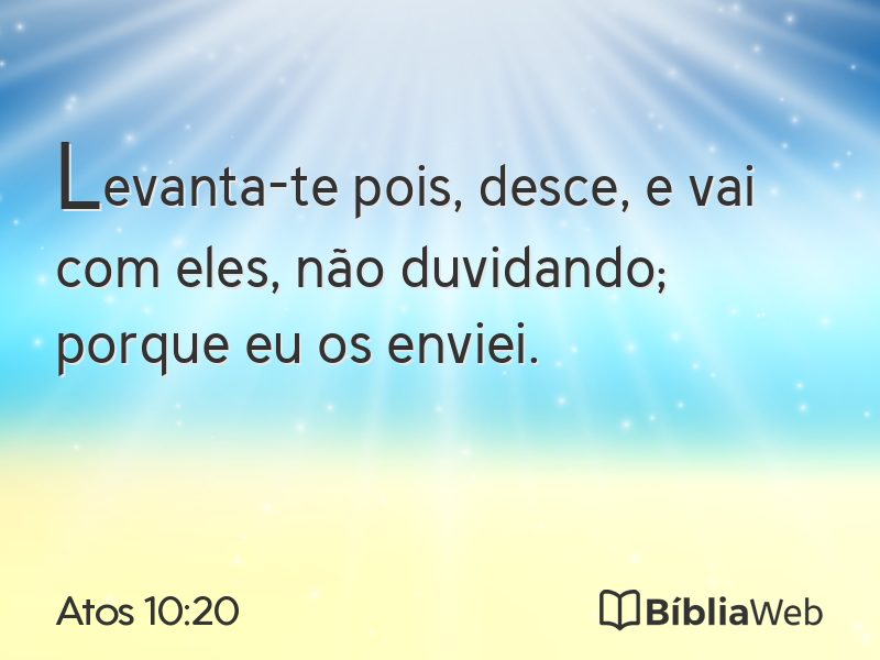 Atos 10:20 em imagem para compartilhar