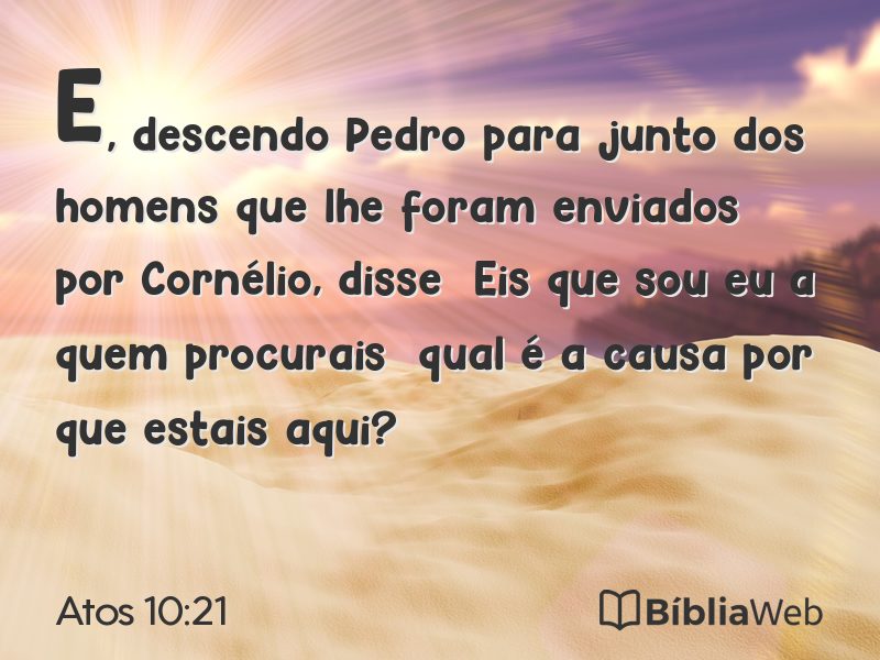 Atos 10:21 em imagem para compartilhar