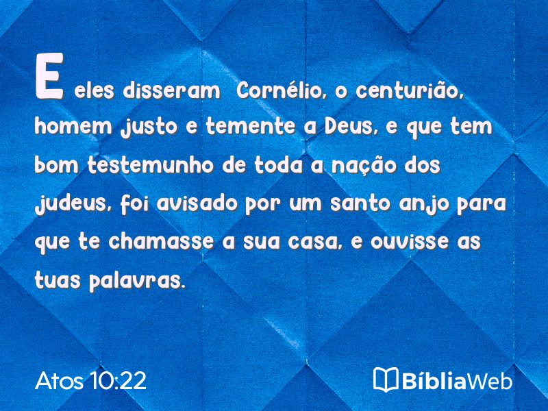 Atos 10:22 em imagem para compartilhar