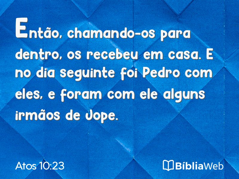 Atos 10:23 em imagem para compartilhar