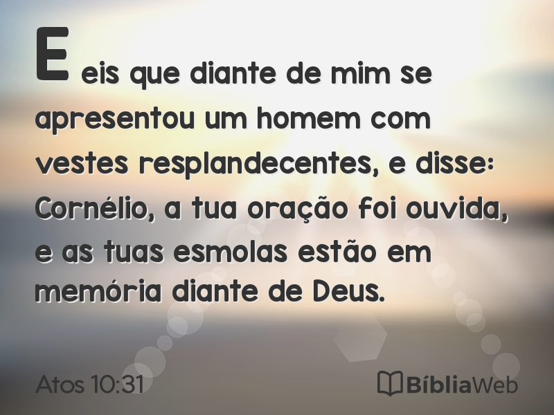 Atos 10:31 em imagem para compartilhar