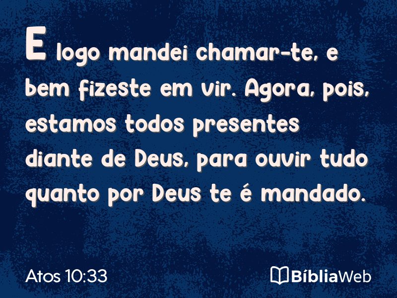Atos 10:33 em imagem para compartilhar