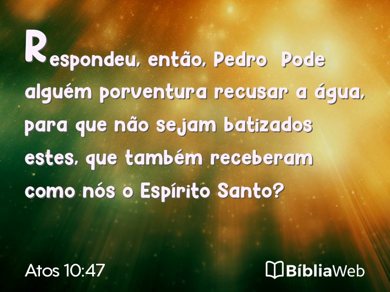 Atos 10:47 em imagem para compartilhar
