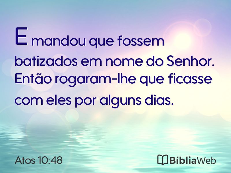 Atos 10:48 em imagem para compartilhar