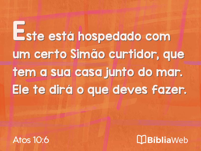 Atos 10:6 em imagem para compartilhar