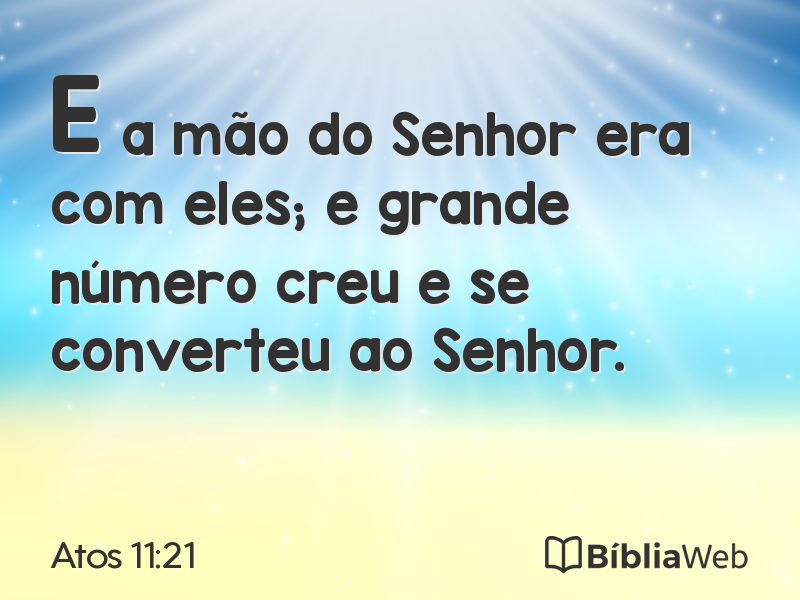 Atos 11:21 em imagem para compartilhar