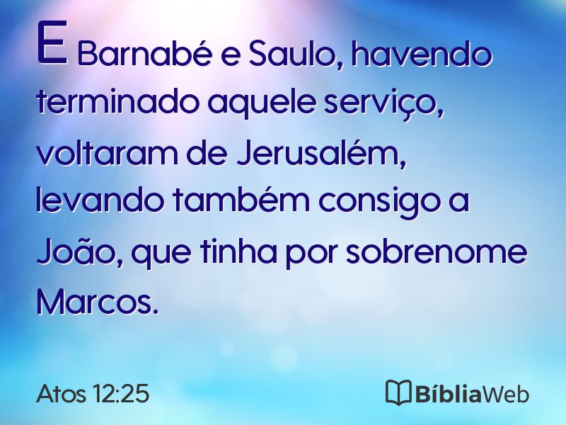 Atos 12:25 em imagem para compartilhar