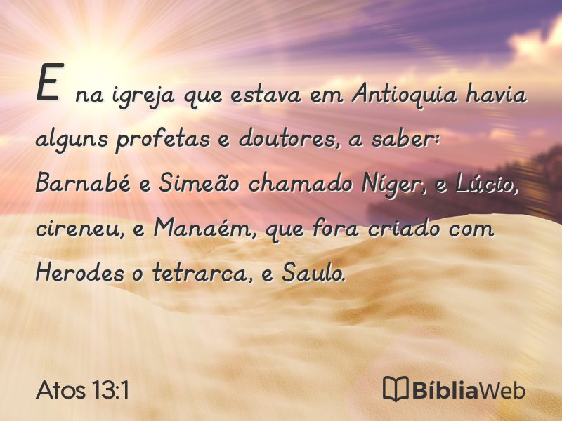 Atos 13:1 em imagem para compartilhar