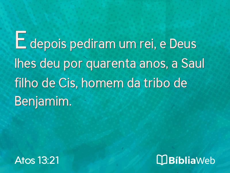 Atos 13:21 em imagem para compartilhar