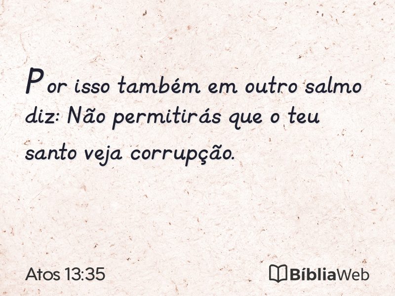 Atos 13:35 em imagem para compartilhar