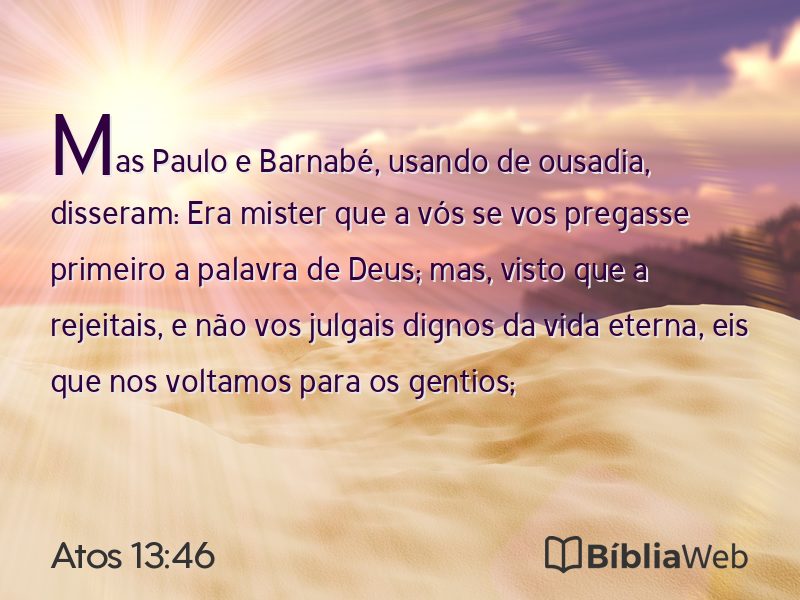 Atos 13:46 em imagem para compartilhar