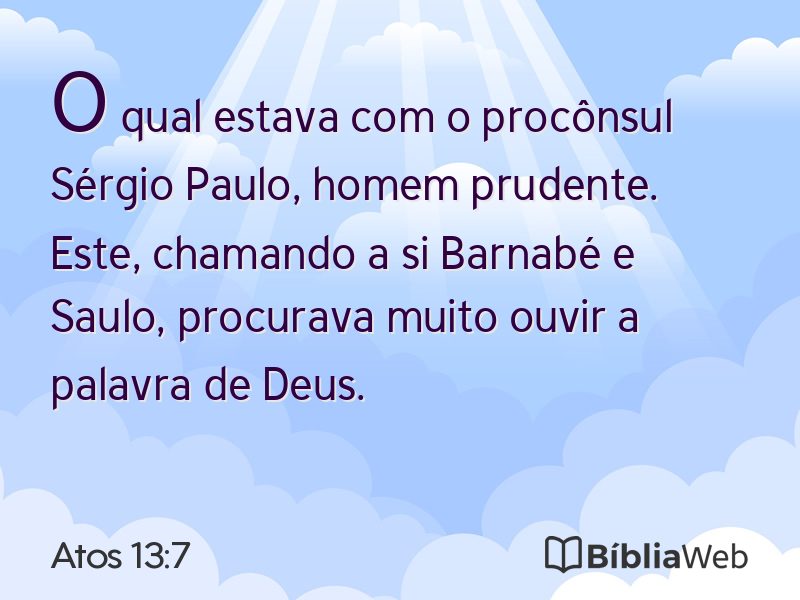 Atos 13:7 em imagem para compartilhar