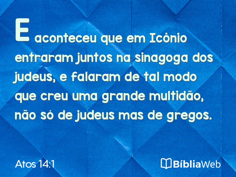 Atos 14:1 em imagem para compartilhar