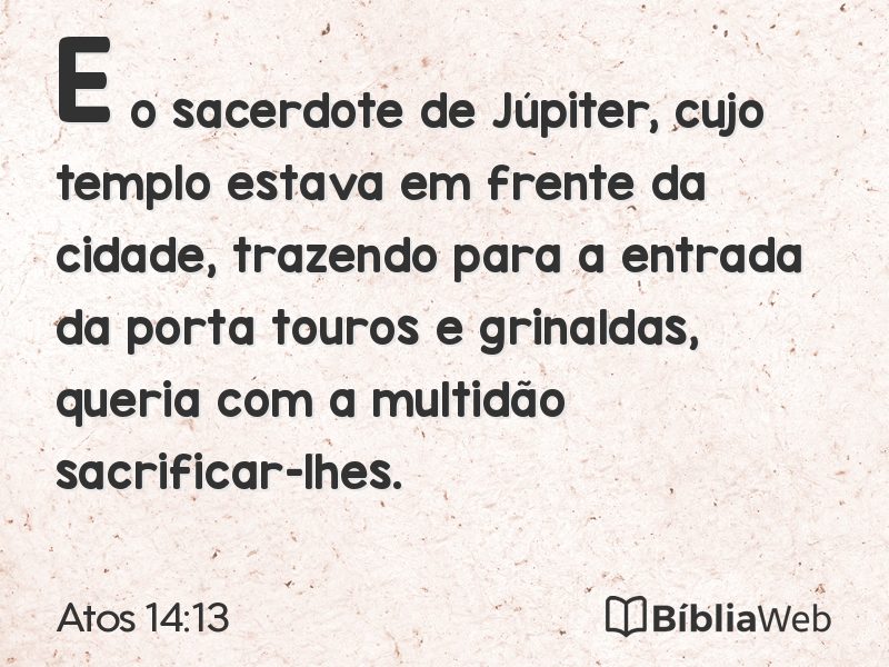 Atos 14:13 em imagem para compartilhar