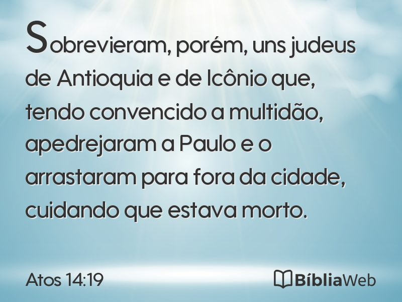 Atos 14:19 em imagem para compartilhar