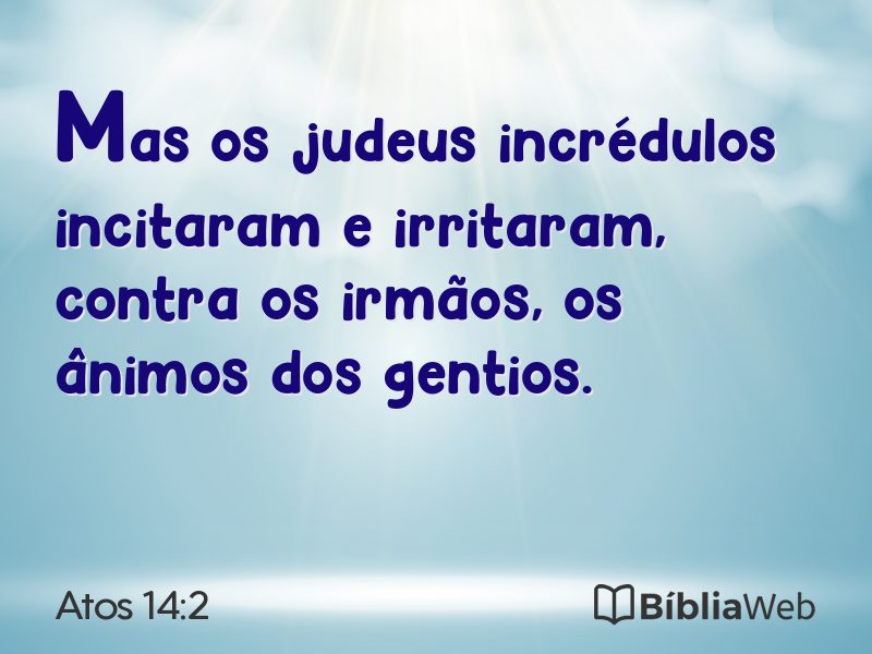 Atos 14:2 em imagem para compartilhar