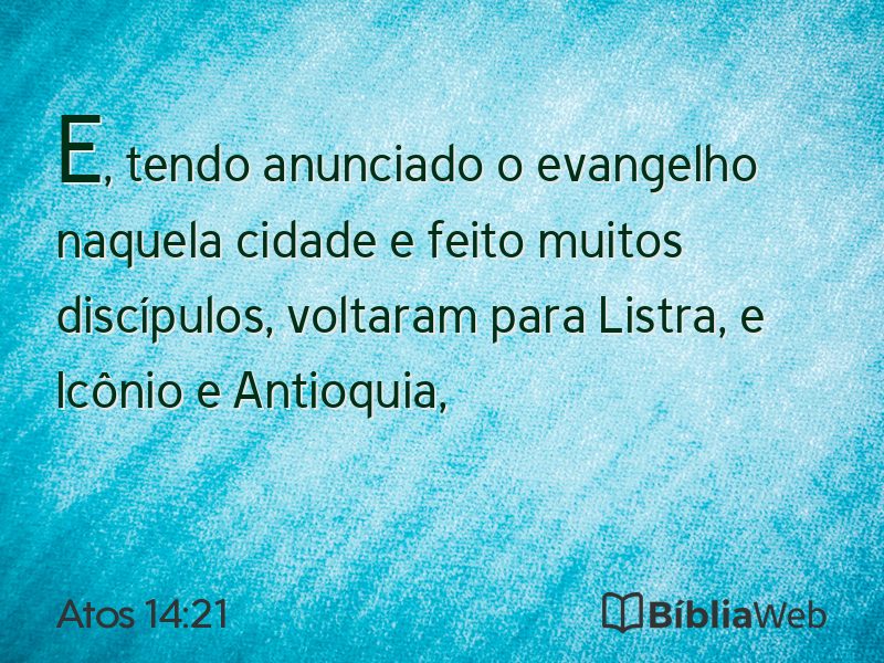 Atos 14:21 em imagem para compartilhar