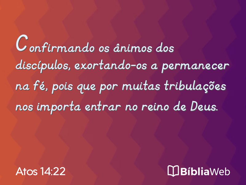 Atos 14:22 em imagem para compartilhar