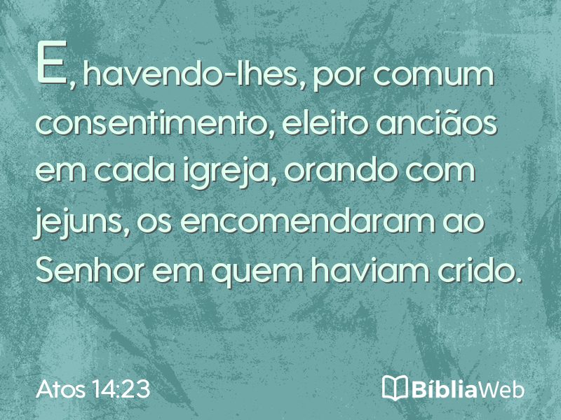Atos 14:23 em imagem para compartilhar