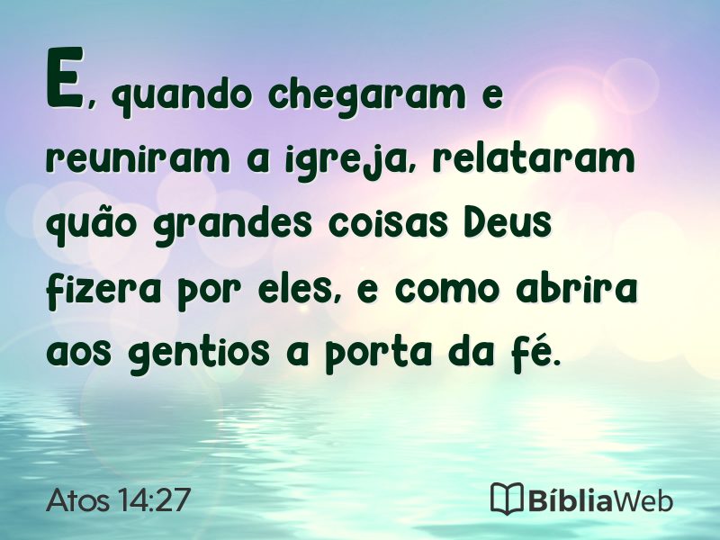 Atos 14:27 em imagem para compartilhar