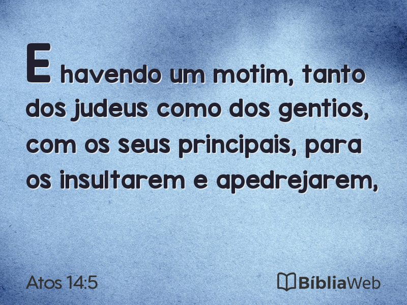Atos 14:5 em imagem para compartilhar