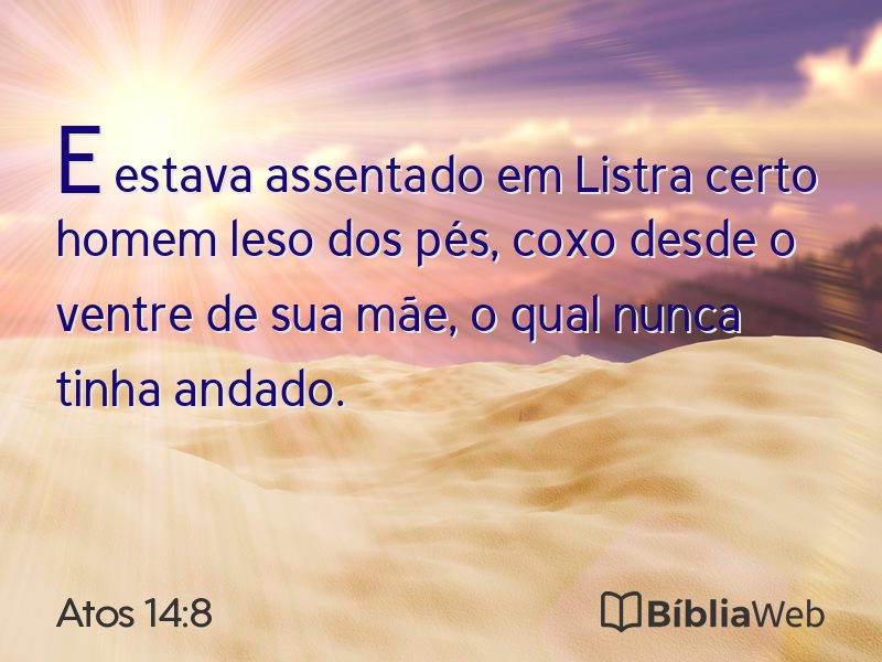 Atos 14:8 em imagem para compartilhar