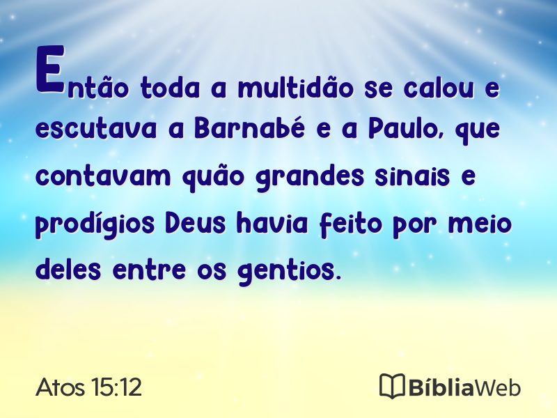 Atos 15:12 em imagem para compartilhar