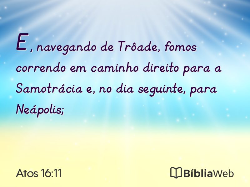 Atos 16:11 em imagem para compartilhar