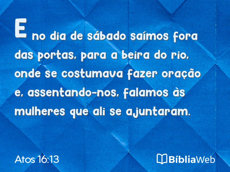 Atos 16:13 em imagem para compartilhar