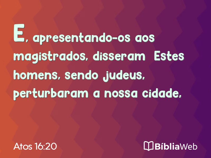 Atos 16:20 em imagem para compartilhar