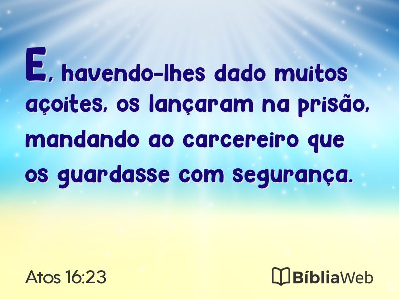 Atos 16:23 em imagem para compartilhar